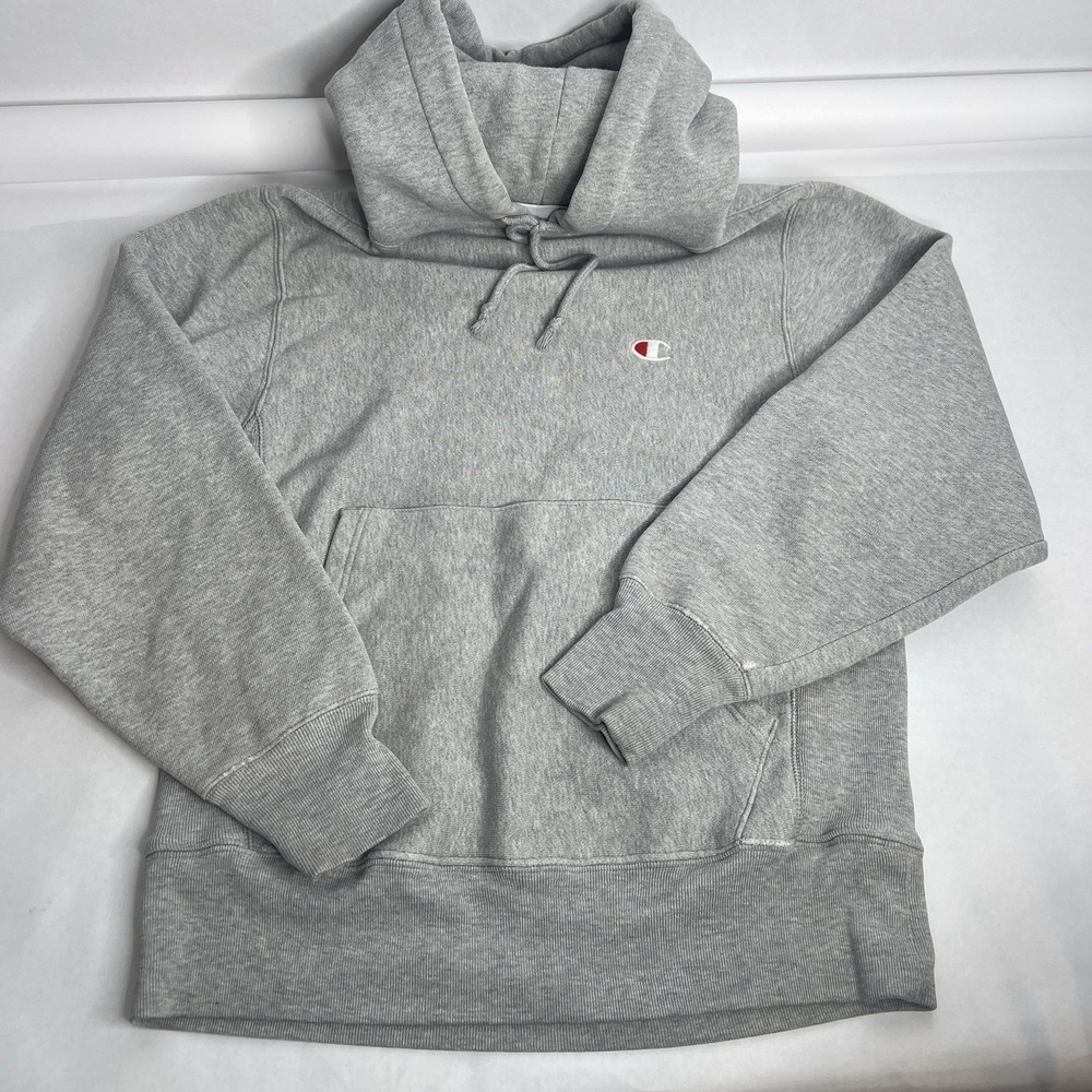 Vtg Y2K Champion Hoodie Mens Small Gray Reverse Weave 90s Pullover Sweatshirt